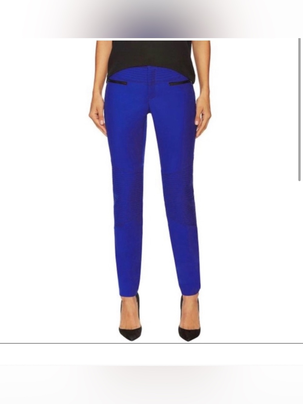 Marissa Webb Blue Moto Skinny Pants size 2 EUC